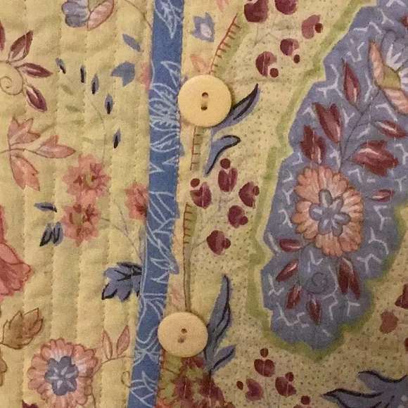 Provence Reversible floral yellow/ blue paisley lightweight spring/summer NWT - Picture 7 of 9